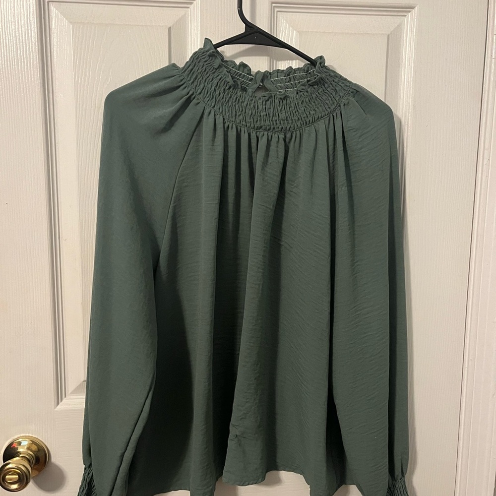 Nine West Forest Green Blouse
